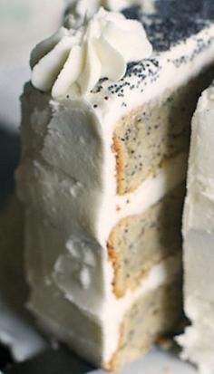 Spiced Poppyseed Cake with Almond Buttercream Frosting