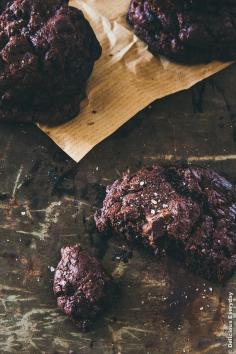 Smoked Sea Salt Flourless Chocolate Cookies {gluten free}
