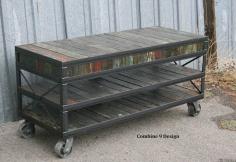 Mid Century Modern/Vintage Industrial Media Console/TV Stand.  Urban, Modern.  Reclaimed wood from Japanese Tsunami.  Many options available...