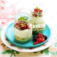 Aveia com fruta