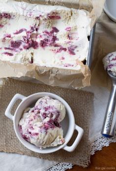 No Churn Cherry Cobbler Ice Cream