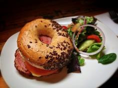 Pastrami Open Bagel at Manchester Press in Melbourne, Australia. #bagels #breakfast #wishlist