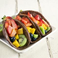 Fruit tacos with chocolate tortillas recipe