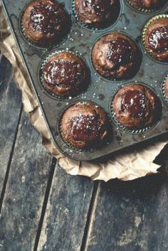 whole wheat double chocolate avocado muffins.
