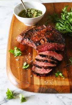 Grilled Tri-Tip with Green Garlic Salsa Verde