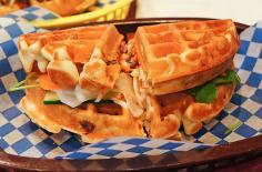 Hoisin Waffle (vietnamese sub in a waffle) at Miura Waffle Milk Bar in Vancouver. #waffles #wishlist