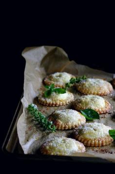 white peach, rose, & basil hand pies
