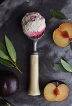 Bay Leaf and Roasted Plum Ice Cream