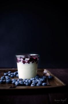 Goat Cheese Mousse with Roasted Blueberries