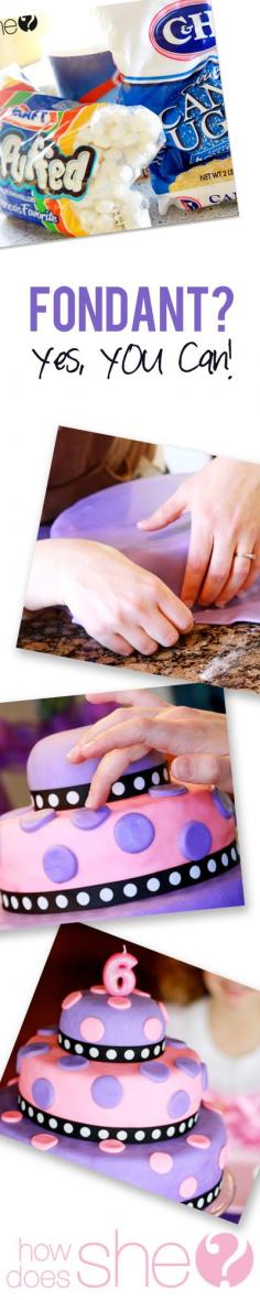 Easy Marshmallow Fondant Tutorial.  Very fun and and lighter then regular fondant.