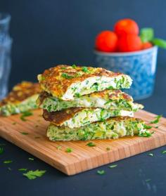 Frittata with Grated Zucchini, Goat Cheese and Dill