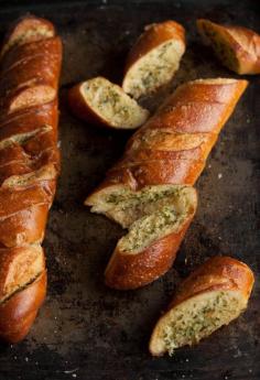 garlic bread with coriander and parmesan