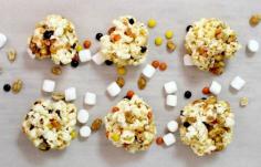 Leftover Popcorn? Reese Pieces Peanut Popcorn Balls