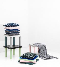 Cushions and blankets by Hello Polly Home. Photo - Brooke Holm. Styling - Marsha Golemac on thedesignfiles.net