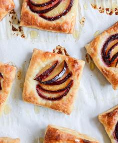 black plum tarts with brown butter and sea salt