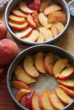 caramel peach upside down cake