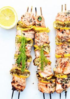 Grilled Salmon Kebabs