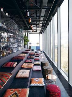 Bar at the 25 Hours Hotel Bikini, Berlin designed by Paul Schwebes/Hans Schoszberger (1995) ; Hild und K Architekten (2013)