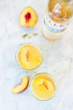 PEACH-APRICOT LILLET BLANC FIZZ WITH CARDAMOM SUGAR