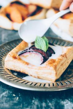 Stone Fruit Tarts with Honey Coconut Syrup
