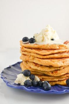 Sweet Potato Oatmeal Pancakes With Mascarpone Cream