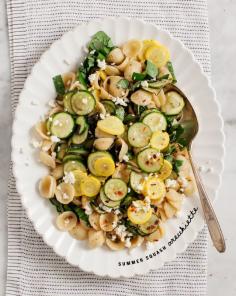 lemony summer squash orecchiette