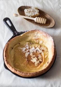 honey and toasted almond puff pancake