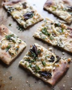 LEMON, BASIL, ASIAGO AND GOAT CHEESE PIZZA