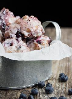 Glazed Fresh Blueberry Fritters