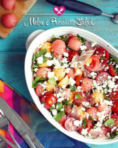 Melon & Prosciutto Salad with Basil Vinaigrette