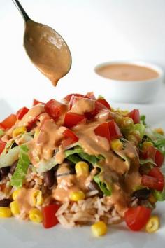 Burrito Bowl with Creamy Chipotle Sauce
