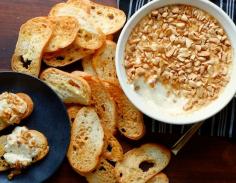 honey almond baked ricotta with goat cheese and lemon