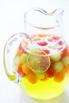 Ginger Melon Sangria from www.loveandoliveo...