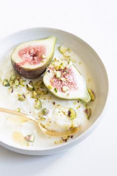 figs, pistachio, yoghurt, honey.