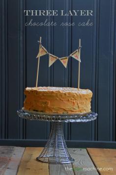 Three Layer Chocolate Rose Cake // The Haas Machine