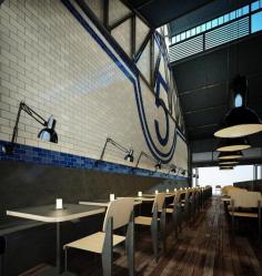 tile. wood. pretty.    (Shed 5 restaurant by Loop Creative)