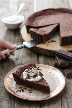 Bittersweet Chocolate Bourbon Tart