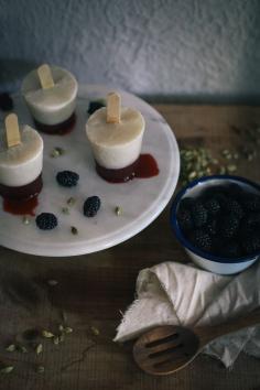 Blackberry Almond Cardamom Popsicles