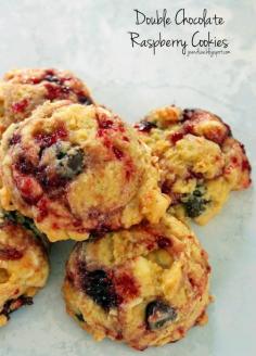 Double Chocolate Raspberry Cookies by joandsue.blogspot...