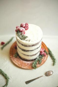 chocolate tahini cake with rosemary buttercream