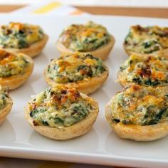 Mini Crab, Spinach, and Mushroom Tarts
