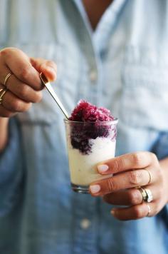 Red wine granita bite