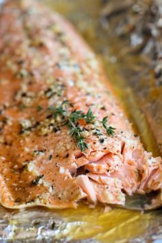 
                        
                            Honey Salmon in Foil - A no-fuss, super easy salmon dish that's baked in foil for the most tender, most flavorful salmon ever!
                        
                    