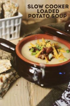 
                        
                            Slow Cooker Loaded Potato Soup with Bacon Scones. That's right, bacon scones baby.
                        
                    