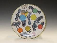 Birds Gone Wild Plate by corneyware on Etsy