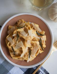 Pumpkin Sage Alfredo Pappardelle with Brown Butter