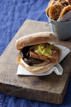 Caroline Velik's mushroom burgers with haloumi (recipe here).