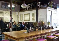 Glass Merchants Cafe Balaclava Broadsheet | sign writing  skirting tabletop