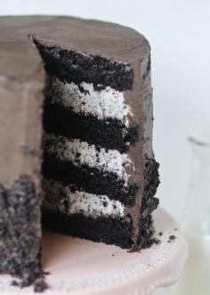 Fudgy Cookies and Cream Cake