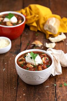 {Slow Cooker} Lasagna Tortellini Soup